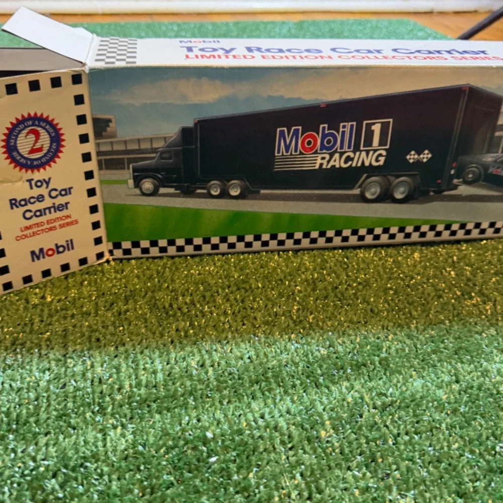 Mobil 1 Racing Toy Race Car Carrier Limited Edition Collectors Series 2 Hauler